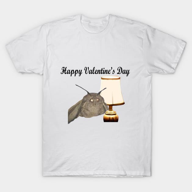 Valentine’s Day Moth and Lamp T-Shirt by CatGirl101